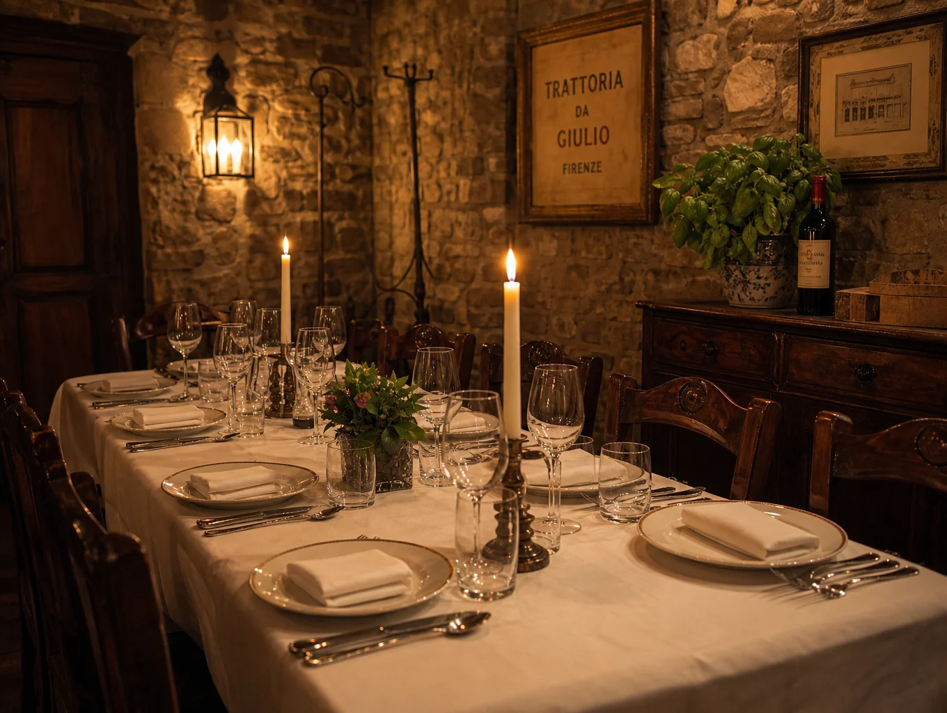 Private dining event setup